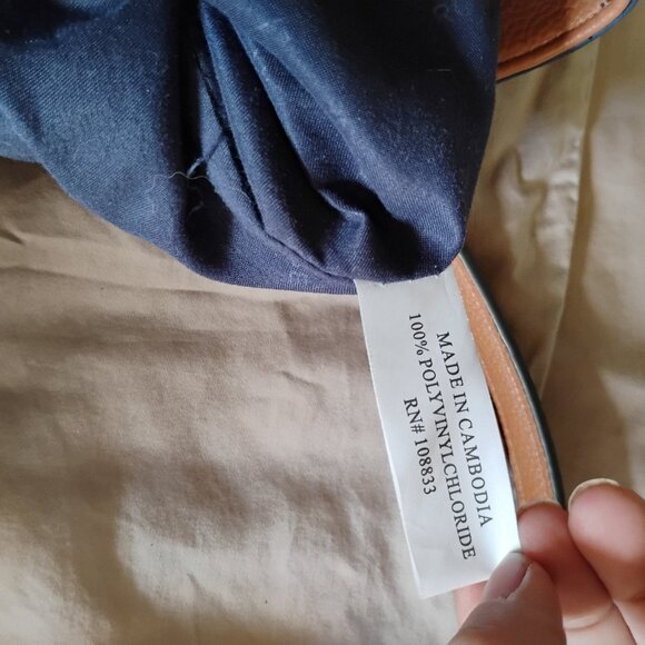 Rosetti Navy Blue & Tan Faux Leather Tote Bag with Multiple Pockets - Picture 3 of 8